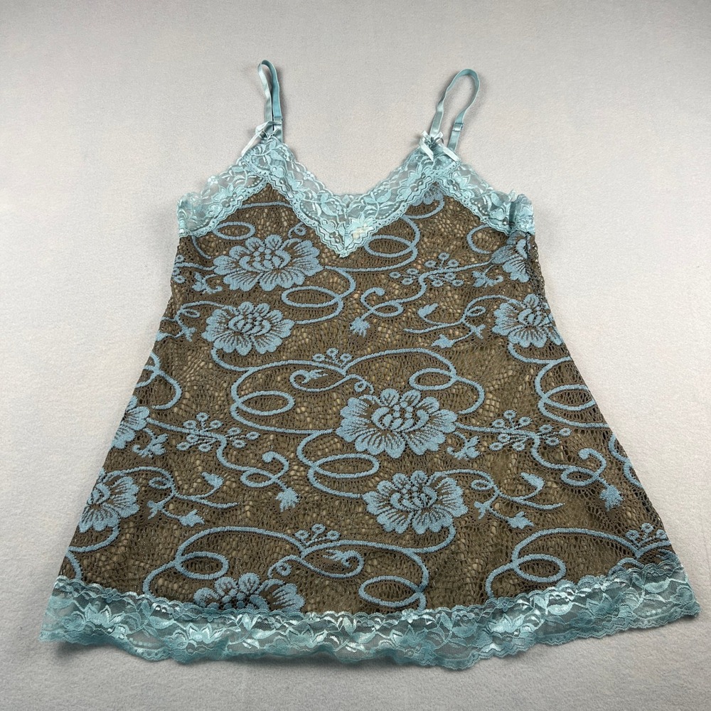 Y2K Babydoll Lace Camisole Floral Lined Boho Chic‎ Coquette Soft Girl Lingerie